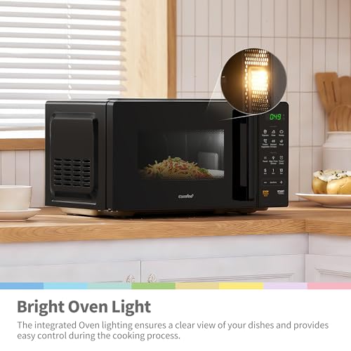 Comfee' 20L Digital Microwave Oven, 700W Compact Countertop Microwave With Inverter, 6 Auto Menus, Multi-Stage Cooking, Eco Mode, Express Cook, Black - CMO-EM202NF(BK) - 9