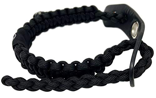 Ten Point Gear Bow Archery Wrist Sling 550 Paracord - Survival Hunting Shooting - Durable Leather With Metal Grommet (Multiple Color Options) (Blackout) #TOP2