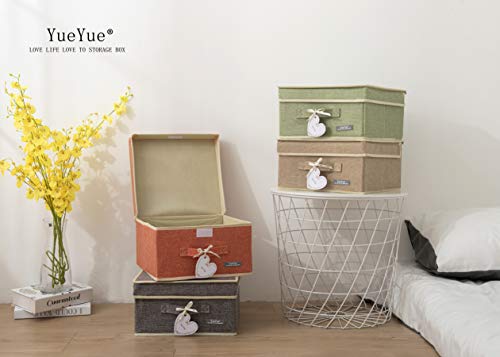 Image of YueYue Cloth Foldable Fabric Bins Box Storage - 2 Pack 12.4 X 12 X 6.7 Inch Storage Bins With Lids Organizer Basket Gray - Bins Storage Shelves Closet Boxes Pack Collapsible