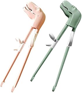 2Pcs Dinosaur Children Learning Chopsticks Training Chopsticks Easy to Use Right Learning Chopsticks for Children Kids Beginners