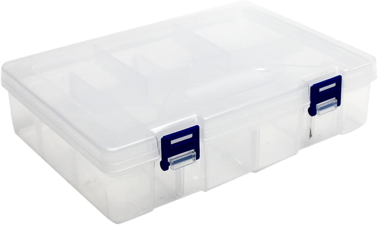 Component Storage Box - PP Electronic Component Containers Tool Boxes Transparent 9.06" x 6.30" x 2.36"(LxWxH),1pcs