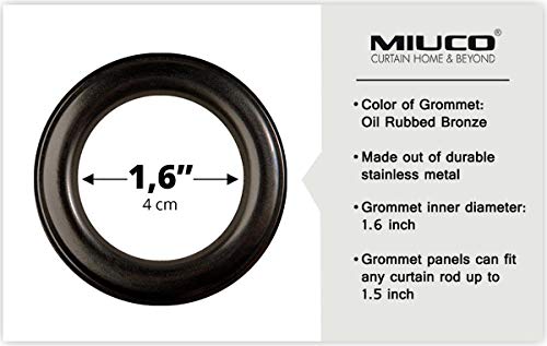 Miuco 2 Panels Grommet Textured Solid Sheer Curtains 84 Inches Long For Bedroom (2 X 54 Wide X 84" Long) Beige #TOP5