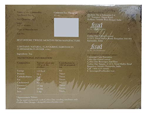 Image of coffee day beverages Roosh Premium Cardamom 100 Chai Tea Bags, 200 Grams