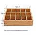 GOBAM Bamboo Closet Drawer Divider - Storage Organizer with 15 Compartments, Drawer Organizer, Storage Box for Belts, Ties, Bras, Briefs, Socks & Jewelry - Natural
