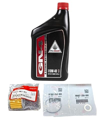 OEM 10W40 Oil Change Kit Compatible with Honda Grom 125 CMX125 Monkey Super Cub 125 OEM Oil Filter O Ring & Washer