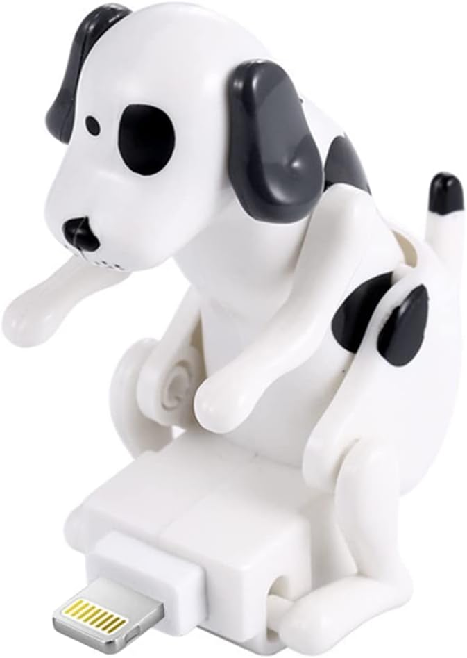 Teursa Funny Dog Charger Cable Stray Dog Charging Cable 4 ft USB Charger Cable for iPhone (Lightning Cable, White)