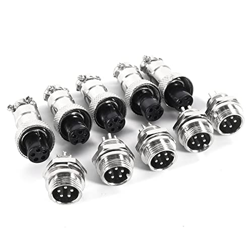 Set de 10 Conectores de Aviación GX12 5Pin 12mm miniatura 7