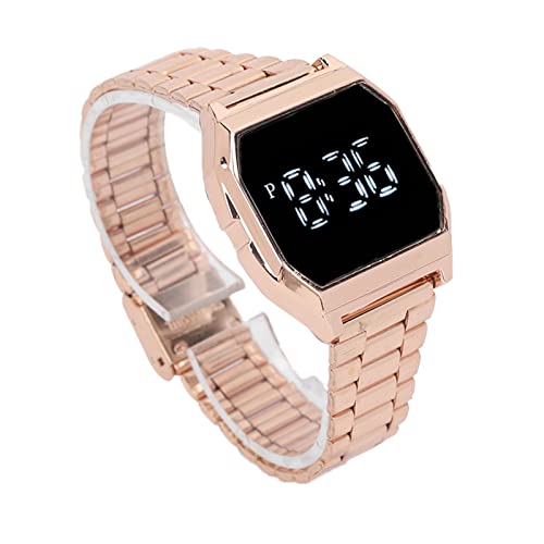 Orologio sportivo digitale, orologio touch screen con cinturino in acciaio inossidabile Orologio digitale multifunzionale a LED trasparente...