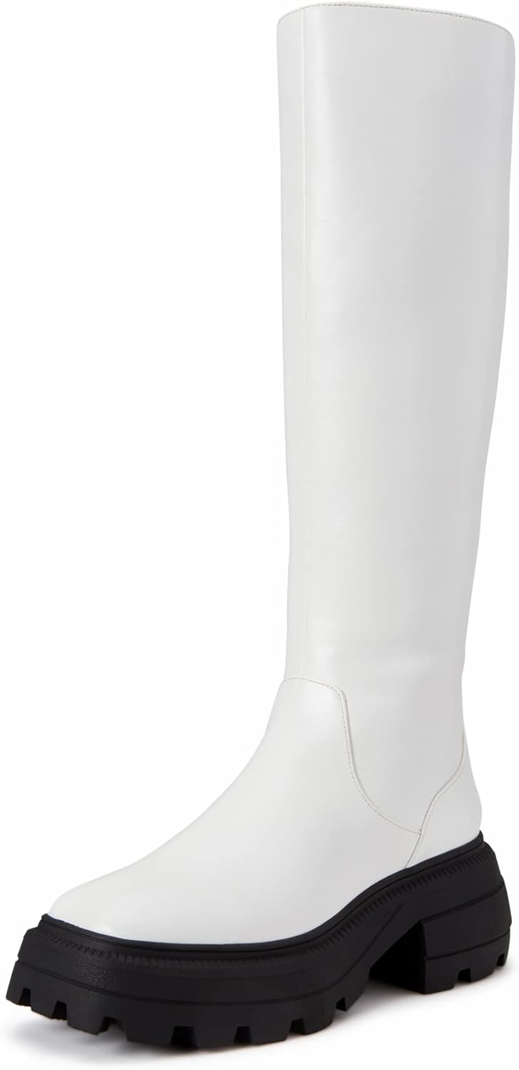Katy Perry Women's The Geli Solid Tall Boot Fashion, Optic White, 6.5
