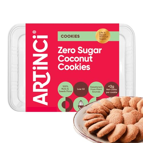 Image of Artinci Coconut Cookies (185g), Sugar Free Biscuits for Diabetic Patients, No Maida, No Palm Oil, Keto Friendly & Low Carb Digestive Biscuits, Healthy Snacks, As Seen on Shark Tank India