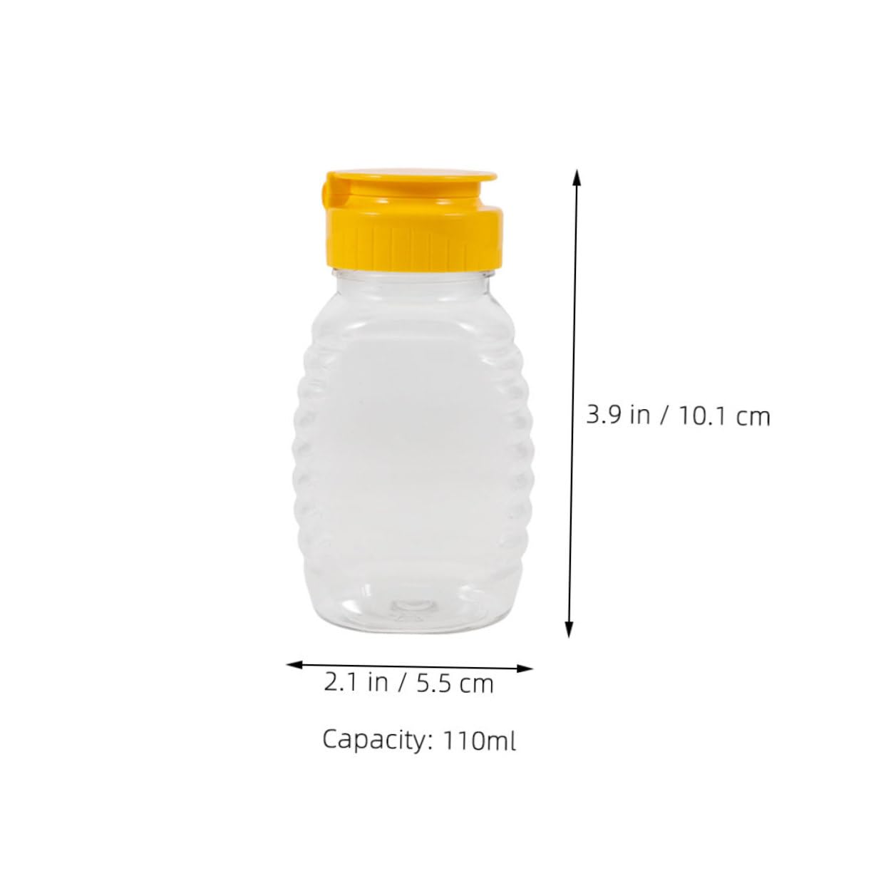 KONTONTY 4pcs Empty Plastic Honey Bottles Squeeze Honey Jars Leakproof Honey Dispenser Lids Condiment Container For Ketchup
