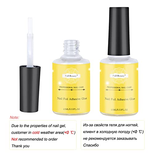 15Ml Nail Art Foil Glue Gel For Foil Stickers Starry Sky Nail Art Glue For Foil Sticker Nail Transfer Tips Decorations Adhesive White (Yellow, One Size) #TOP4