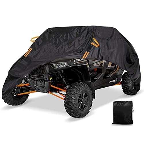 UTV Cover 4 Seater Waterproof Heavy Duty Oxford Cloth Protection Covers UTV Accessories for Polaris RZR Can-Am Ranger Defender All Weather Side by Side Cover