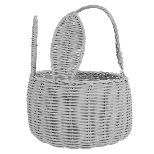 MERRYHAPY Handgefertigter Rattan Osterkorb mit Hasenohren Vielseitiger...