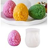 Dowdiles Silikonformen Gießformen Ostern, 3D Silikonform Hase Ostern Kerzenformen zum Gießen, Osternhase Gießformen Silikon für Handwerk B