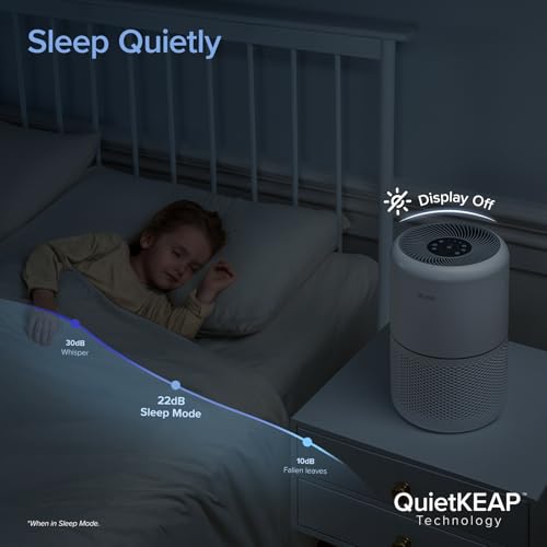 LEVOIT Purificadores de ar para quarto doméstico, WiFi inteligente, modo de suspensão HEPA para sala
