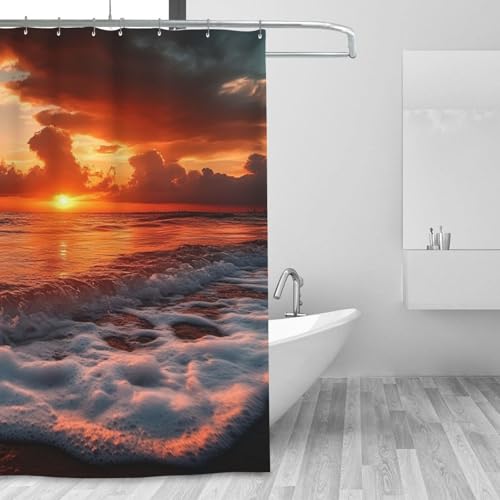 Rideau de douche en tissu 183 x 183 cm imperméable avec 12 crochets de bain