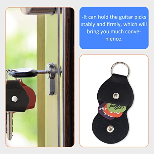 Sewacc 5Pcs Guitar Picks Holder Case Keychain Key Organizer Guitar Plectrum Buckle Storage Organizer Guitar Keychain Guitar Accessories #TOP6