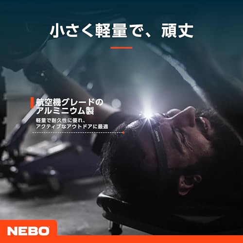 NEBO MYCRO Head Torch - Rechargeable Headlamp & Cap Light for Runners - Headlight with Strap for Outdoor Activities, Running & Sports, Water Resistant - 400 Lumen