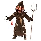 Morph Disfraz Calabaza y Espantapájaros Niño y Niña, Máscara Calabaza, Disfraces Halloween Niños Miedo, L
