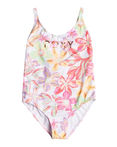 Roxy Girls' Tropical Time One Piece Swimsuit, Bright White Bayside Blooms 231 #TOP18