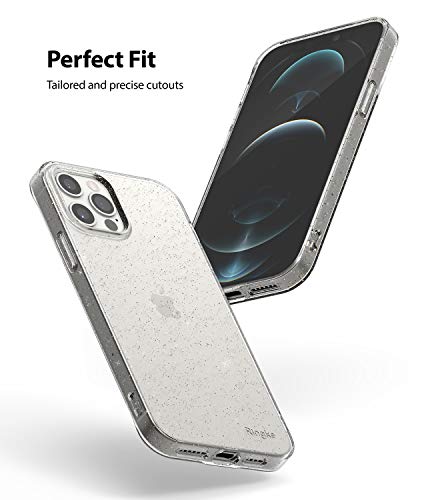 Image of Ringke Air for iPhone 12 Pro Max Case Back Cover, Lightweight Transparent Flexible TPU Scratch Resistant Phone Cover for iPhone 12 Pro Max Back Cover Case - Glitter Clear