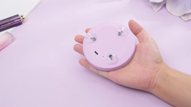 Magnifying Mirror with Light 30x, Small Travel Magnifying Mirror with Suction Cups, Rechargeable 4inch Lighted Dimming Magnified Pocket Makeup Mirror with 30X Magnification
