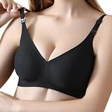 haakaa Nursing Bras for Breastfeeding, Ultra Comfort Jelly Strip“ Supportive Maternity Bras Wireless Pregnancy Bras (Black, L)