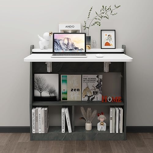 Pmnianhua Wall Mounted Folding Desk, 31'' Drop-Leaf Table, Laptop...