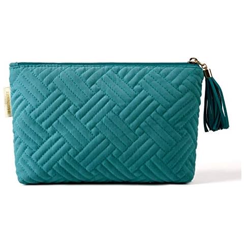 BAGSMART Cosmetic Bag Small Makeup Bag for Purse Travel Mini Cosmetic Pouch for Makeup Organizers Brushes Lipsticks Electonic Accessories, Teal-1pcs Cover