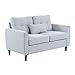 HOMCOM Sofá de 2 Plazas Sillón Biplaza para Salón con Cojines y Asiento Acolchado Funda de Almohada Lavable 140x78x83 cm Gris Claro
