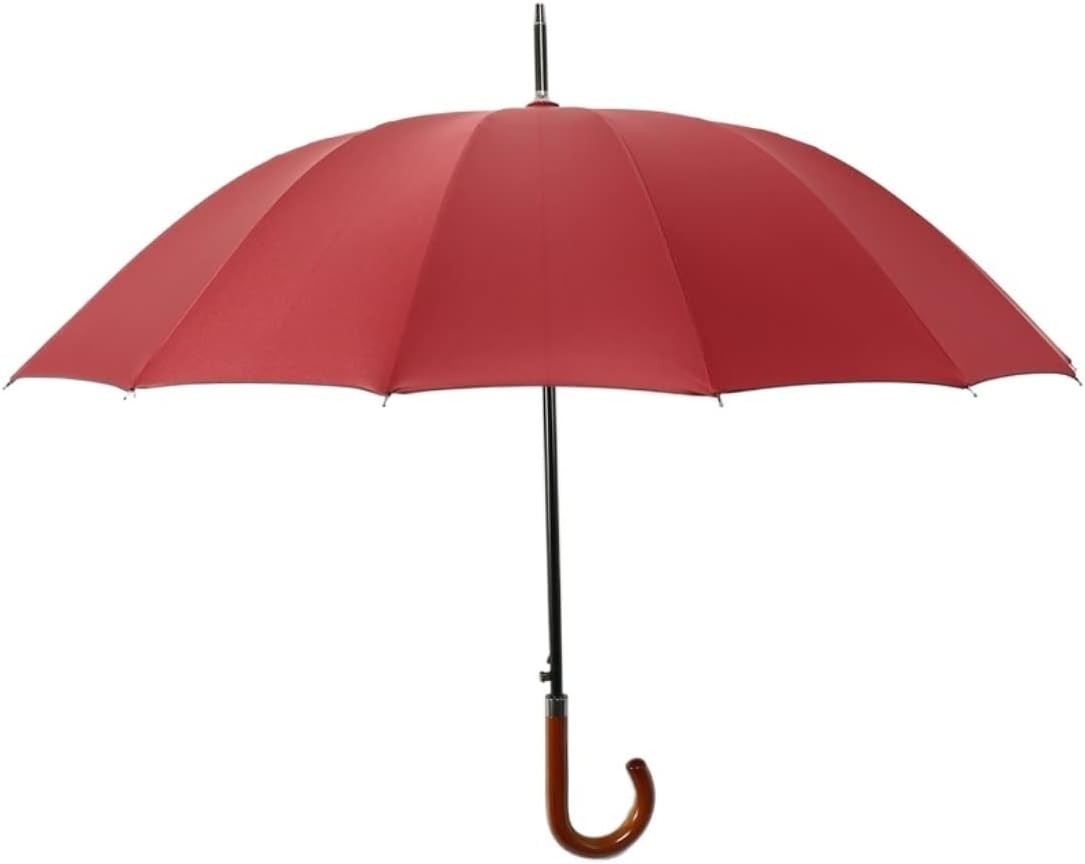 Windproof Travel Umbrella Wooden Long Handle Umbrella Windproof Umbrella Family Umbrella Suitable for Outdoor Windproof Umbrella Stand up to Snow Storm，OneColor 100 * 84cm