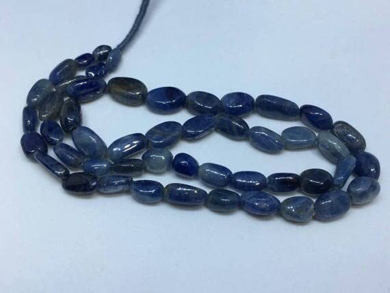 Perles saphir bleu naturel non chauffé nuggets asymétriques 5/8mm pour enfilage