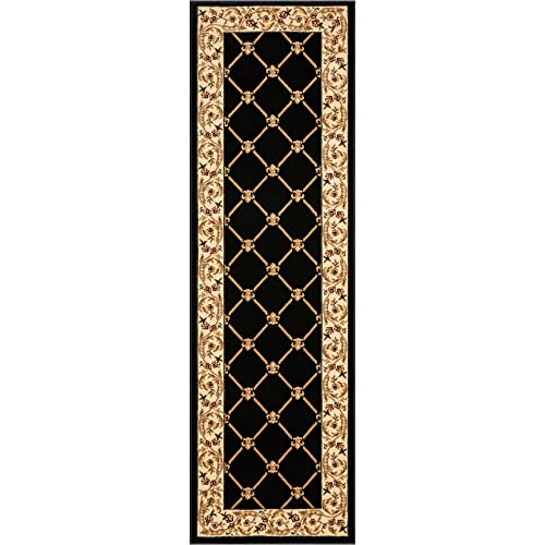 Well Woven Timeless Fleur De Lis Black Formal Area Rug 2'3" X 7'3" Runner #TOP1