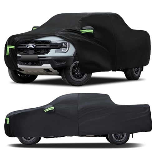 Pickup Truck Cover Custom Fit for Ford Ranger 1998-2026, 6 Layers Car Cover Waterproof All Weather for Automobiles,Outdoor Full Exterior Cover,Rain, Sun, Wind Protection,Black