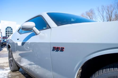 Image of Pair Set 392 Passenger & Driver Side Rear Badge Emblem Body Nameplate Raised Sticker Decal (Red Black)