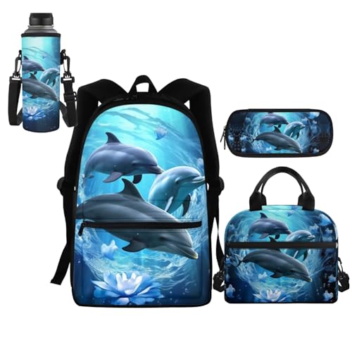 Sac à dos dauphin ensemble 4 pièces léger et imperméable