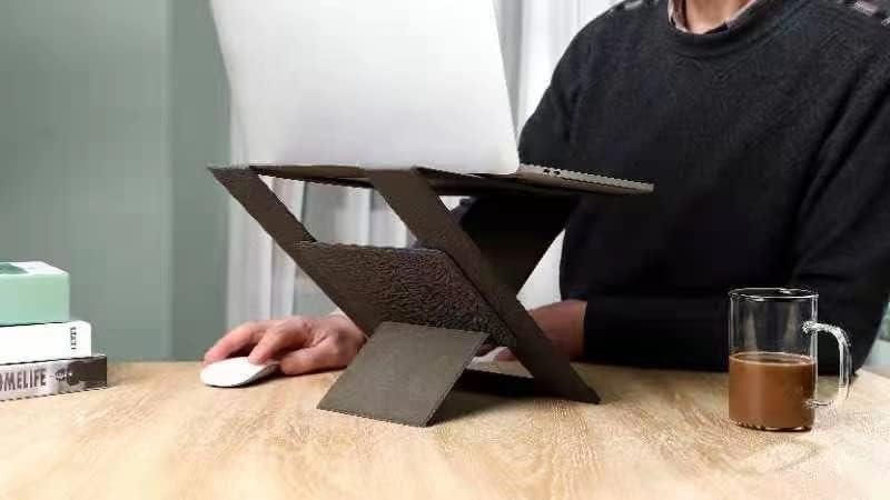 Miniatura 2 de DesignNest Escritorio plegable de pie, soporte delgado para laptop, reutilizable, ajustable, duradero, fácil de instalar, ángulos de visión cómodos,