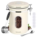 FACIACC Airtight Coffee Canister, 1800ML Stainless Steel Container with Measuring Scoop & Date Tracker for Coffee, Tea, Sugar and Nuts