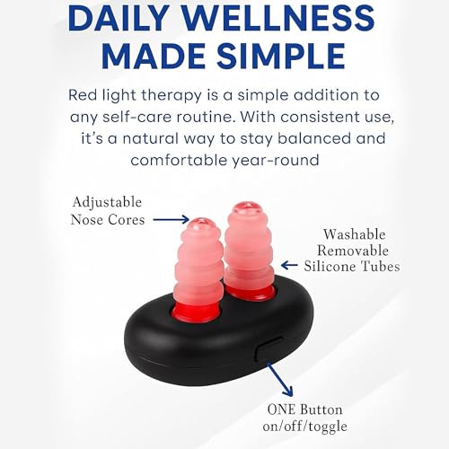 2026 Upgraded Red Light Nasal Therapy Device for Nose Congestion Relief, Portable Nasal Care Tool with Long Battery Life & Silicone Tips, Easy Home Use for Seasonal Comfort & Travel - Image 4