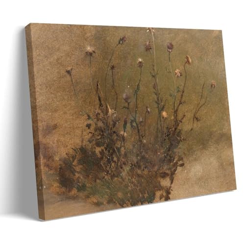 Peintures à l'huile sur toile Elihu Vedder fleurs de chardon de collection