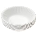 Picnique Reusable Paper Plate Bowl - 6” Diameter - Picnic & Dinner Melamine Bowls for Soup, Salad, or Cereal, Dishwasher Safe, BPA Free - Set of 6 Bowls