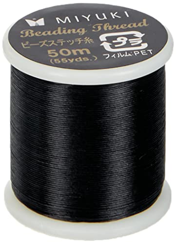 Rayher Hilo de Nylon negro, 50 m, 0,27 mm ø, para abalorios rocallas y Delica, 89300576