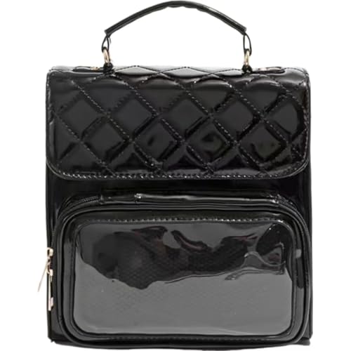 Cute Ita Bag Small Quilted Backpack Multi-Purpose Messenger Shoulder Tote Purse Kawaii Anime Pin Display Bag for Cosplay