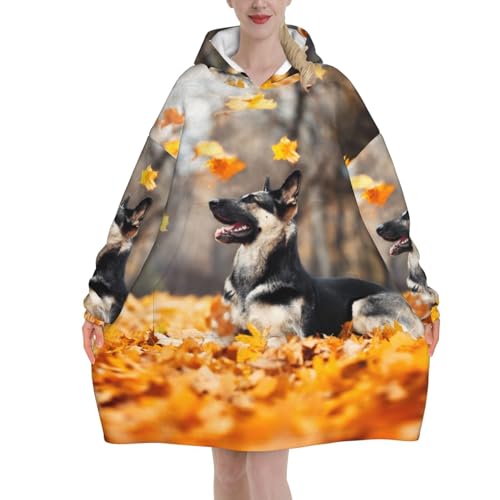 Couverture à capuche Berger allemand cadeau original pour femme