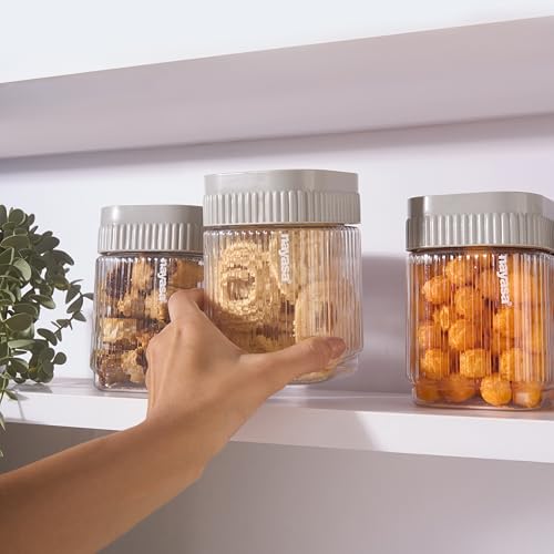 Image of Nayasa Refresh Container 750 ML BPA Free Food Grade Airtight Kitchen Storage Stackable Containers- Set Of 6 | Grey