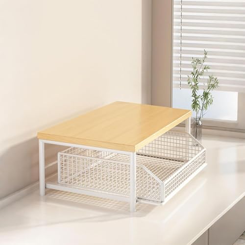 Range-cuisine pour machine à café avec plan de travail bois et support - 2