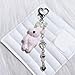 ZEPFJHE Fashionable Beaded Bear Plush Keychain Colorful Animal Bag Pendant Backpack Hanging Accessory for Girls and
