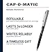 Fisher Space Pen Cap-O-Matic Space Pen, Chrome Space Shuttle Imprint Pressurized Ballpoint Pen, Writes Upside Down and in Extreme Temperatures, Black Ink, Medium Point, Pocket Clip, Made in the USA