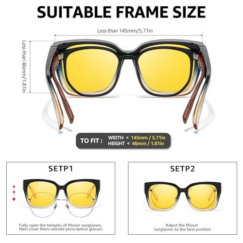 Image of SIPHEW Blue Light Blocking Fit Over Glasses for Women, Fashion Computer Gaming Phone TV Glasses Anti Eyestrain, Sleep Better